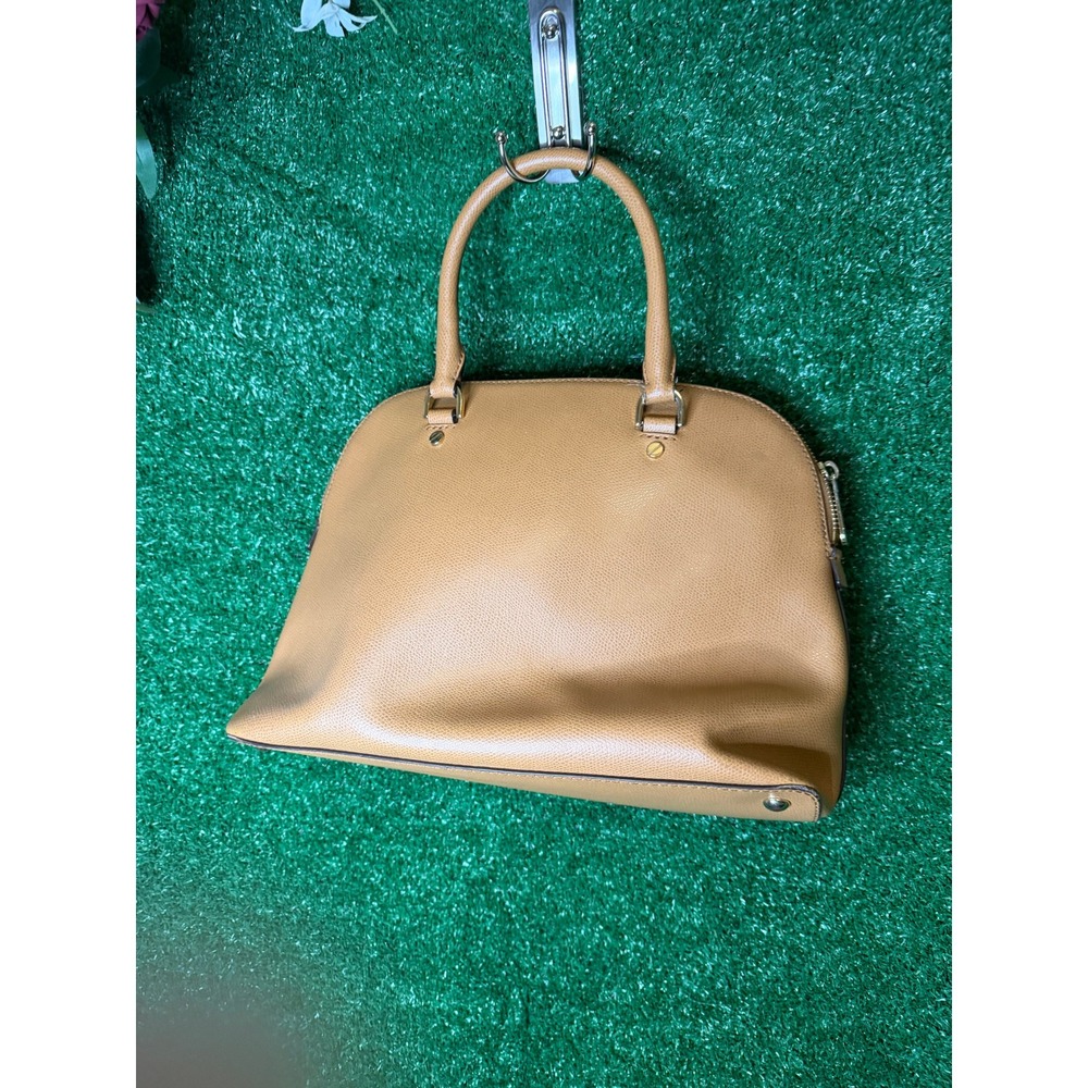 Michael Kors Tan Saffiano Dome Satchel Handbag Gold Hardware - Picture 4 of 8